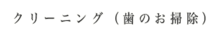 クリーニング (歯のお掃除)