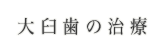 大臼歯の治療